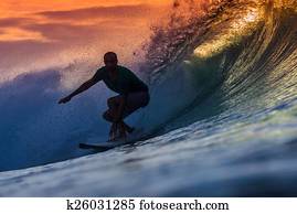 Surfer on Amazing Wave