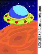 UFO on a Planet UFO on a Planet