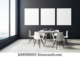 חדר של סעודה, עם, טופס, פוסטר