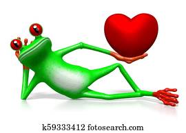 3D frog - love concept 3D frog - love concept