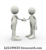 3d, leute, händeschütteln