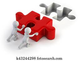 3d small people - push puzzle 3d small people - push puzzle