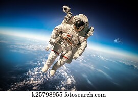 Astronaut in outer space Astronaut in outer space