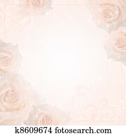 Beautiful wedding background with roses and frame Beautiful wedding background with roses and frame