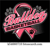 bulldogge, basketball, mit, krebs, schleifchen bulldogge, basketball, mit, krebs, schleifchen