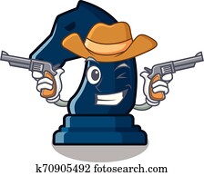 cowboy, schach, ritter, in, dass, maskottchen, form cowboy, schach, ritter, in, dass, maskottchen, form