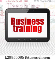 Learning concept: Tablet Computer with Business Training on display Learning concept: Tablet Computer with Business Training on display
