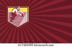 roofer, toiture, ouvrier, retro