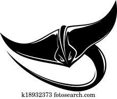 Sting ray or manta ray with a curving tail Sting ray or manta ray with a curving tail