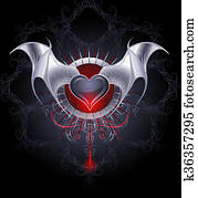 vampire heart on a black background vampire heart on a black background