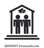 Vector illustration of single isolated gay wedding icon Vector illustration of single isolated gay wedding icon