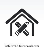 Vector illustration of single isolated interior design icon Vector illustration of single isolated interior design icon
