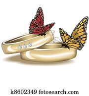 Wedding rings with butterflies Wedding rings with butterflies