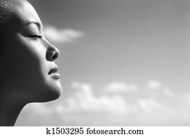 Woman with eyes closed. Woman with eyes closed.
