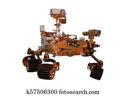 3D Rendering Mars Rover on White