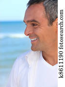 Carefree man by the seaside