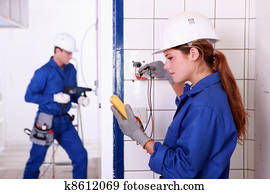 Electricians at work