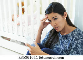 Frustrated Mother Suffering From Post Natal Depression Frustrated Mother Suffering From Post Natal Depression