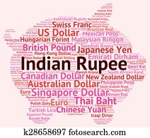 indische, rupie, shows, weltweit, handel, und, auslaendisch