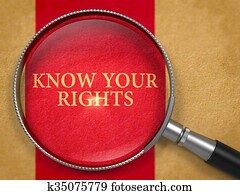 Know Your Rights through Loupe on Old Paper. Know Your Rights through Loupe on Old Paper.