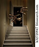 Monster in open door Monster in open door