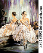 The ballerina sitting near a mirror The ballerina sitting near a mirror