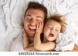 Child Dad White Sheet Laugh Lay Child Dad White Sheet Laugh Lay
