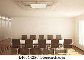 Conference room with blank wall Conference room with blank wall