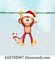 funny monkey Christmas