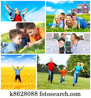 Happy family collage.