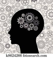 head and brain gears background head and brain gears background