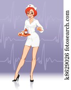 krankenschwester, mit, medikation krankenschwester, mit, medikation