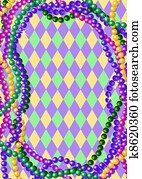Mardi Gras beads background Mardi Gras beads background