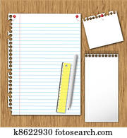 New paper sheet page and note pad 
