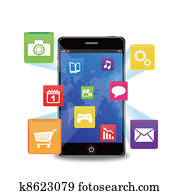 smart phone with applications smart phone with applications