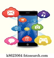 smart phone with applications smart phone with applications