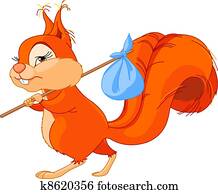 Squirrel leaves the house Squirrel leaves the house