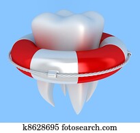 Tooth with lifebuoy Tooth with lifebuoy