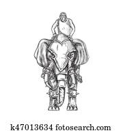 War Elephant Mahout Rider Tattoo War Elephant Mahout Rider Tattoo