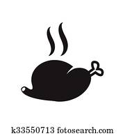 ローストチキン そして いちご ケーキ ために クリスマスの夕食 ストックフォト 写真素材 U12840125 Fotosearch