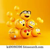 3d, emojis, איקונים, עם, פרצופי, expressions.