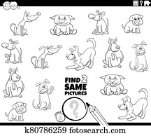 finden, zwei, gleich, hunde, aufgabe, ausmalbilder, seite finden, zwei, gleich, hunde, aufgabe, ausmalbilder, seite