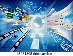 internet, e, multimedia, compartilhar