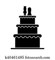 Isolated wedding cake design Isolated wedding cake design