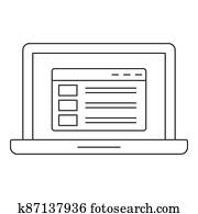 Laptop icon, outline style Laptop icon, outline style