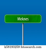 Meknes - town sign, place name sign