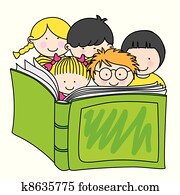 niños, leer un libro