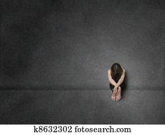 Sad woman, studio shot Sad woman, studio shot