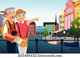 Senior Couple Traveling After Retirement Senior Couple Traveling After Retirement