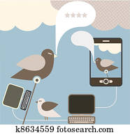 soziales, medien, -, vektor, abbildung